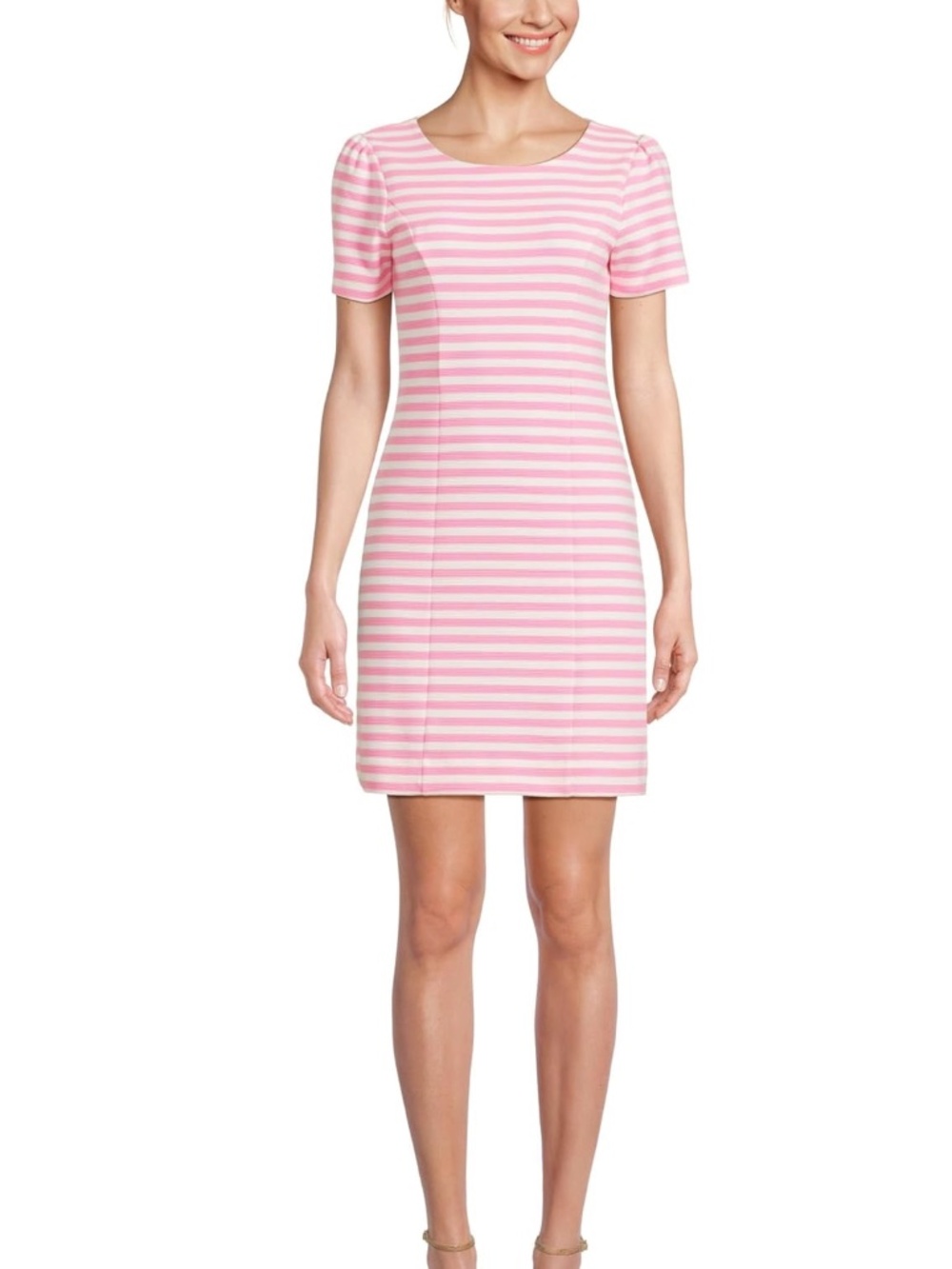 Lilly Pulitzer Pemberly Rousseau Pink Plume Bloom Stripe Dress Size 6
